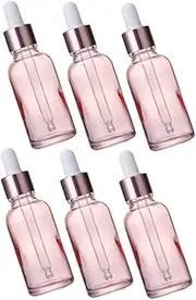 ARTSEWPLY 6pcs Portable Glass Dropper Bottles Essential Oil Containers Refillable Leak Travel Toiletries Safe for Skincare Products