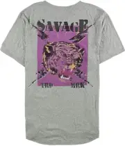 Buffalo David Bitton Mens Savage Graphic T-Shirt, Grey, X-Large