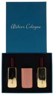 Santal Carmin By Atelier Cologne Absolue 1oz Spr with Rose Pale Leather Case New