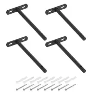 4Pcs 6 Inch Wall Mounted Floating Shelf Brackets Blind Shelf Support, Black