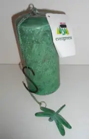 Dragonfly Wind Chime, Hammered Metal w/Verdigris and Gold Finish New w/Tag