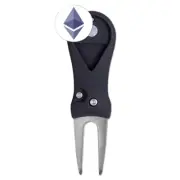Ethereum Logo Crypto Golf Ball Marker + Switchblade Divot Tool Novelty