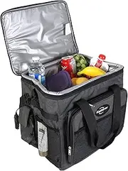 Koolatron 12V Electric Cool Bag,Thermoelectric Soft Cooler Bag,12 Volt DC Connection,Foldable Storage, Plug in Iceless Portable Picnic Bag, for Work Travel Vehicle Car, Truck, Gray/Black