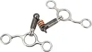 Tbest Other Breeding Supplies,Horse Gag Snaffle Stainless Steel Brass 145mm Mouthpiece Horse Training Equipment