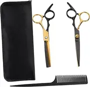 Ipetboom 2pcs Set Professional Hair Cutting Scissors Set with Thinning Shears for Salon Use Ergonomic Tools for Adults and Durable and Easy to Operate