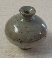 Handmade Glazed Pottery Earthenware Pot Vase *Teal Speckle Mini 2.5"x2.5"