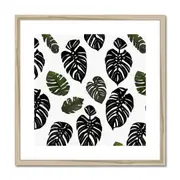 Raining Monstera Leaves Framed & Mounted Print