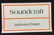 Soundcraft Authorized Dealer White Orange Sticker Window Decal Rep Swag Harman