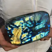 2.8lb Natural Gorgeous Labradorite Quartz Crystal Stone Specimen Healing