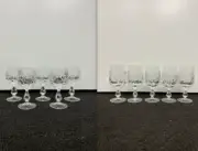 Vintage Wine Champagne Glasses Floral Etched Crystal Stemware 5 each 10 total