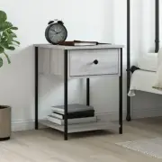 Grey Sonoma Bedside Table 44x45x58 cm Engineered Wood Storage Nightstand