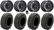 KMC Impact 15" Wheels Black 30" Crawler XR Tires Can-Am Renegade Outlander