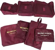 BESTYASH 7pcs Waterproof Travel Storage Bag Set - Suitcase Organizer Bags Travel Makeup Cosmetic Pouches Lightweight Luggage Accessories for Packing