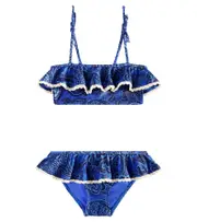 [Zimmermann Kids] Zimmermann Kids Ottie ruffled paisley bikini Y 2 blue