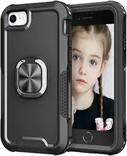 Military Case for iPhone 6/7/8/SE 2020 Tough Rugged Dual Layer Protective Case Hybrid Cover with 360°Ring Holder Kickstand