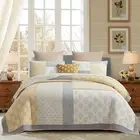 PANGUSHAN Twin Quilt Set,100% Cotton Patchwork Quilt Set Bedspread,Yellow Flo...