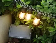 LUXI Festoon Lights Outdoor 10M, String Lights with 16 S14 LED Bulbs, Waterproof and Shatterproof Plug-in Outdoor Light, Warm White Fairy Light for Party, Garden, Yard, Christmas
