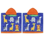 2x Onkaparinga Animals Kids 60x120cm Beach/Bath/Swimming Hooded Towel Absorbent