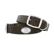ZEP-Georgia Bulldogs Brown Leather Concho Dog Collar, Medium