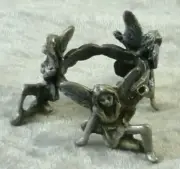 Triple Fairy Pewter Sphere or Egg Stand