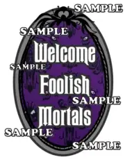 Disney Haunted Mansion Welcome Foolish Mortals Scrapbook Paper Die Cut Piece