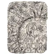 RODGERSIA fitted sheet, grey/white, Single