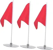 OHPHCALL Pack Golf Flag Sticks Hole Cups Golf Training Flag Stainless Steel for Accurate Putting Practice