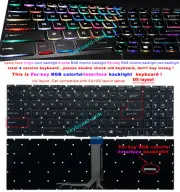 New for MSI GS75 GL75 GX63VR 10SDK 10SEK 9SCK 9SFK US keyboard Backlit Per-key