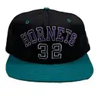 Vintage 90’s Charlotte Hornets #32 Hawkins AJD Snapback Hat Cap NBA Made In USA