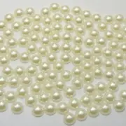 1000 Ivory Half Pearl Bead 6mm Flat Back Scrapbook Craft FlatBack Beads