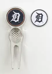 MLB Golf Divot Repair Tool Silver w/ Ballmark Detroit Tigers