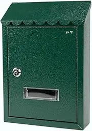 Metal Mailbox Vintage Post Box Outdoor Garden Porch Drop Box with Lock and Key Parcel Box Wall Mount Suggestion Box