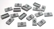Lego - Lot of 18 - Light Grey, Plate Special 1 x 2 with 1 Stud