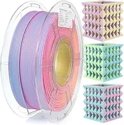 3D Printer Filament, Matte Tri Colors Filament 1.75mm, Magic Color Change Filament 1.75mm, 3-in-1 Color Coextrusion 3D Filament, Dimensional Accuracy +/- 0.03 mm, 1KG/Spool