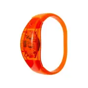 2 Orange Sound Activated LED Bracelet Light Up Flashing Voice Control Music