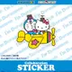 日本代購直送 哆啦A夢 x Hello Kitty 飛機 防水防曬 貼紙 日本製