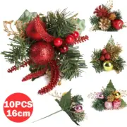 10PCS Artificial Christmas Berry Pine Cone Branch Xmas Tree Decoration Ornaments