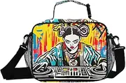 Dj Woman Graffiti Insulated Lunch Box for Women Men - Ideal for Work, Picnics - Includes Adjustable Shoulder Strap