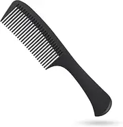 Large Tooth Detangling Comb Professional Handle Carbon Fiber Comb Cutting Hairdressing Comb Styling Essentials Round Tooth Comb Barber Tooth Comb Travel Hair Comb for Men Women