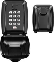 AMIR Key Lock Box, Extra Large Push Button Lock Box, Waterproof Lock Box for Keys Outdoor, Portable Wall Mounted Storage Lockbox for Home, Realtors Garage Spare Keys - Black