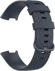 [DAYHOM] Soft TPU Sport WatchBands Fit for Fitbit Charge 3/4 Smart Watchdurable Strap Wristband Fit for Fitbit Charge 3 Charge 4 Watch Accessory(12,Silver Buckle_L)