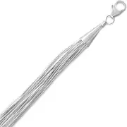 [JewelryWeb] 925 Sterling Silver 20 Strand Liquid-Silver Necklace With Lobster Clasp-Strand-Necklace for Women