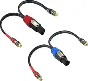 WJSTN Speak-on 4-Pole to Dual RCA Break Out Splitter Cable Speakon Splitter Cable,for Speaker (Speakon to RCA)