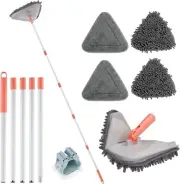 Wall Cleaner Triangle Mop with 82'' Long Handle - Wall Scrubber, Cleaning Washer