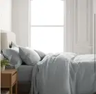 100% Linen Duvet Cover Set Queen/Full Quince In mist