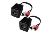 PRO2 RCA Male Plug Stereo Audio Over Single RJ45 Cable CAT5 Extender up to 75m