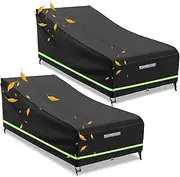 Devenirriche 2Pcs Sun Lounger Covers, Garden Sunbed Cover with Reflective Strip 210D Oxford Fabric Garden Outdoor Furniture Set Coverr (200 X 70 X 40-75CM)