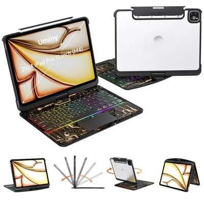 iPad Keyboard Case for 2024 M4 iPad Pro 11 inch, Magic Wireless Keyboard with...