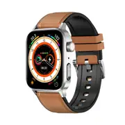 1.85 Inch Tft Screen Leather Band Health Smart Watch Support Bluetooth Call / Plateau Blood Oxygen / Body Temperature / Arrhythmia / Ti Heart Rate Monitoring