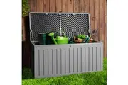 Gardeon Outdoor Storage Box 270L Container Lockable Garden Bench Tool Shed Grey